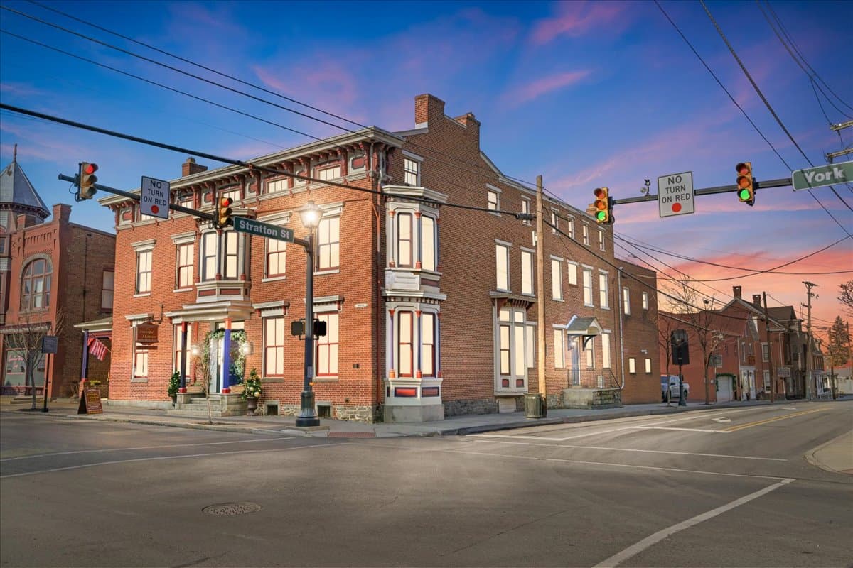 Exterior of Swope Manor enhanced from corner of York & Stratton