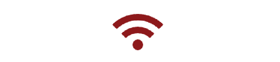 Red Wi-Fi signal icon.
