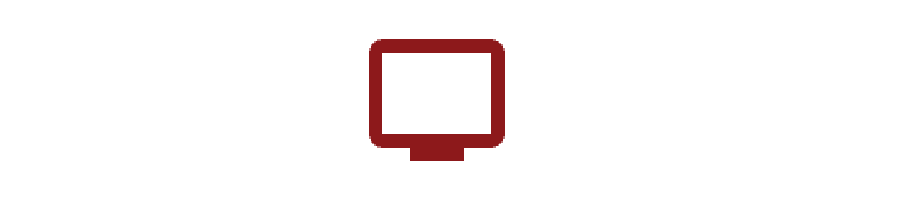 Red outline of a computer monitor.